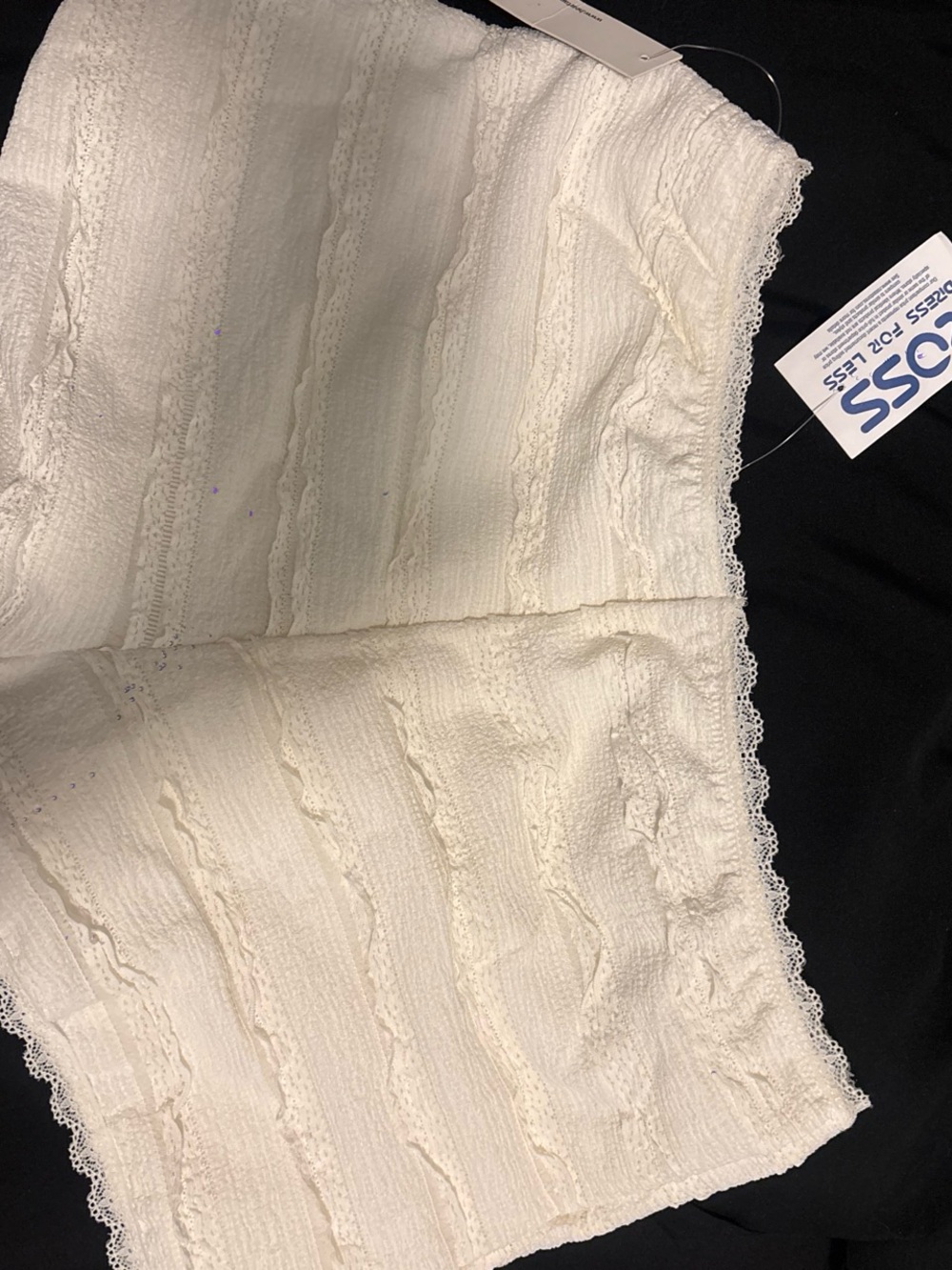 BOSS Cream Lace-Trim Bandeau Shorts